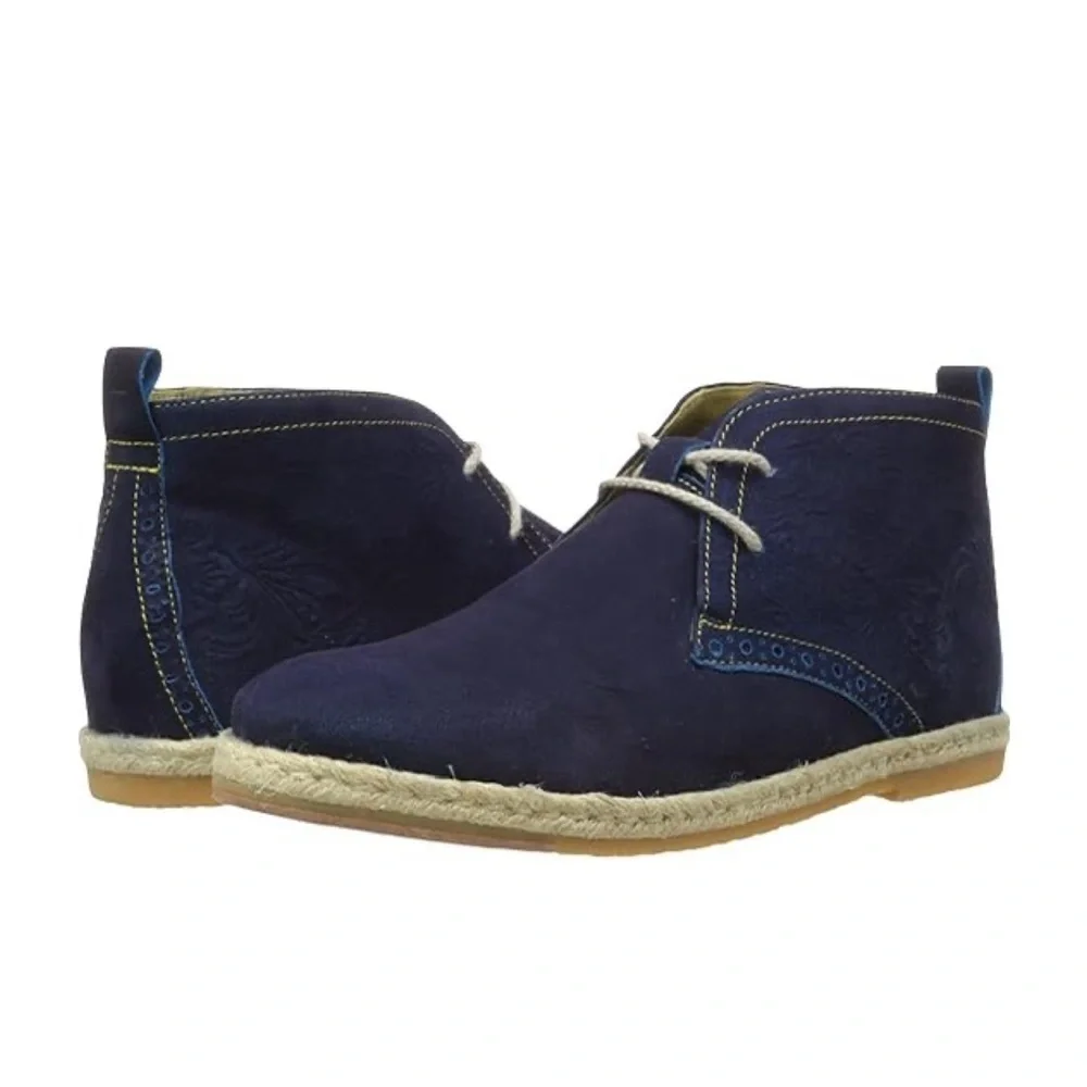 Robert Graham Men's Navy Blur Kamiko Chukka Boot Sz 12